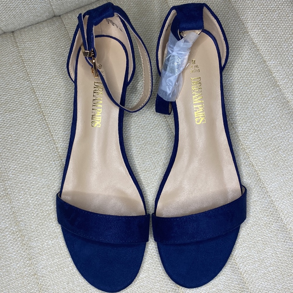Navy-Suede Short Heel